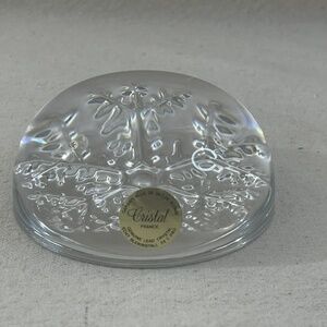 Cristal France Snowflake Paperweight Lead Crystal Christmas Winter‎ Collector